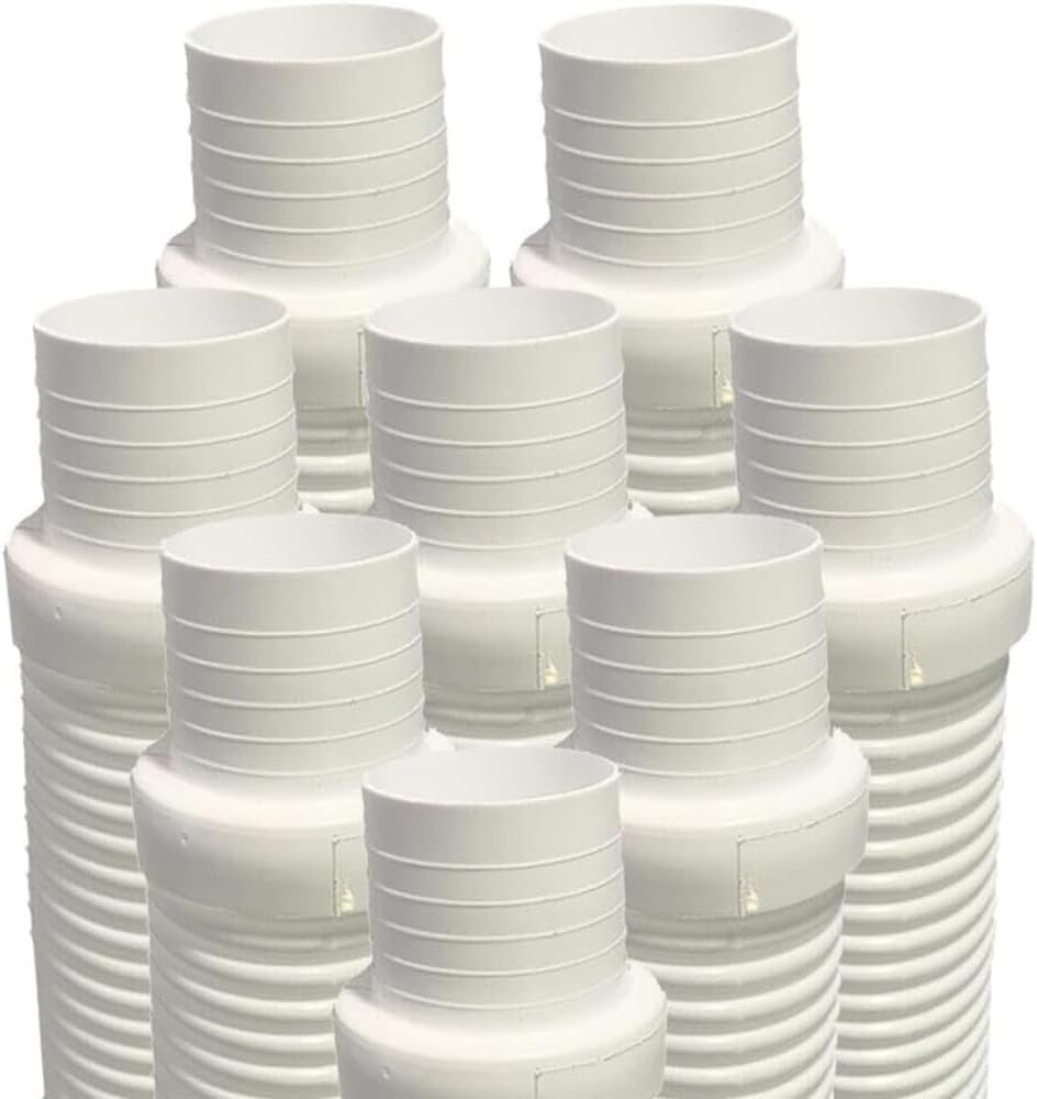 Replacement for Puri Tech Pool Cleaner Vac Hose Kreepy Krauly Barracuda 1.5in x 4ft White 8 pk