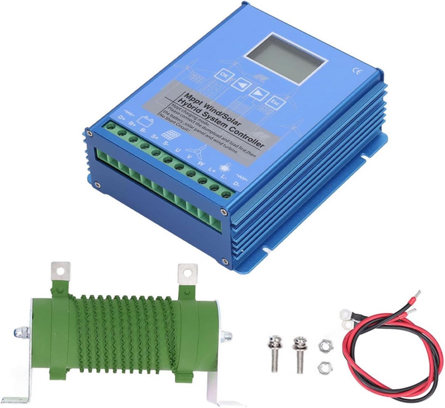 2000W New Upgraded Wind Solar Hybrid Charge Controller, MPPT Boost Wind Solar Hybrid Street Light Controller Wind Turbines and Solar Panels for Small Devices ,24V