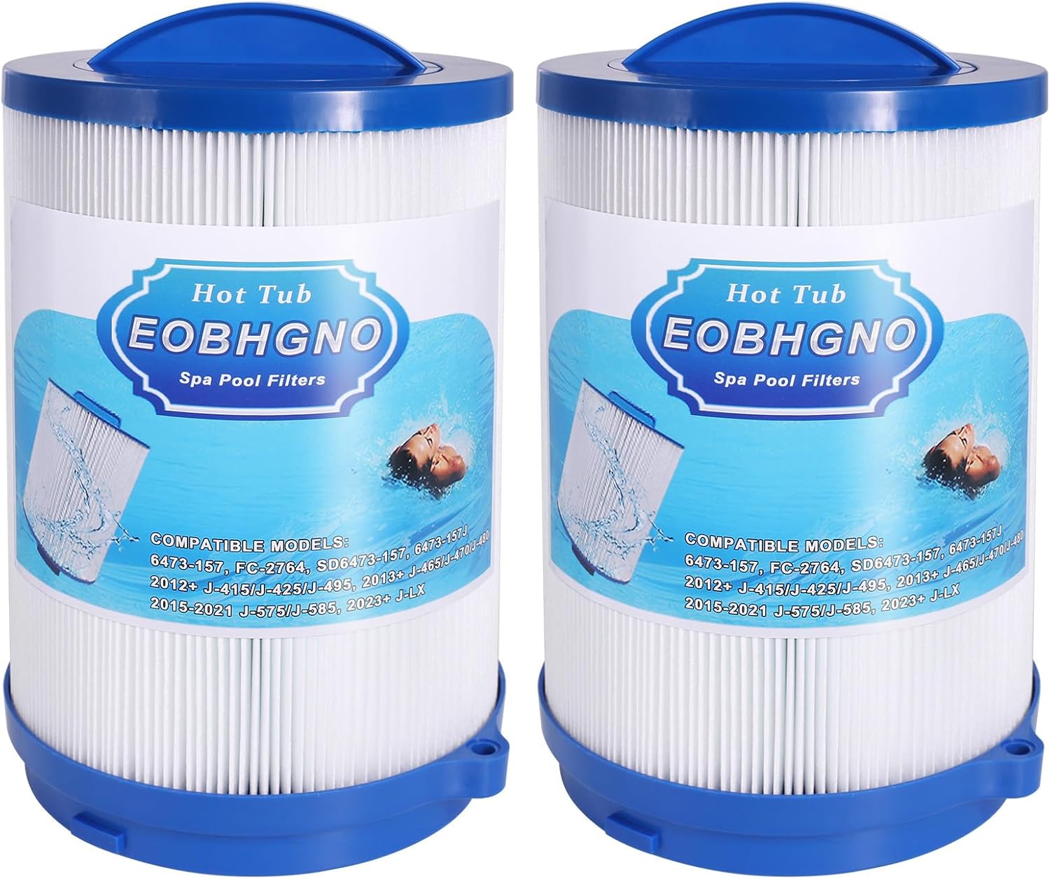 Spa Filter 6473-157 Replacement Compatible with 6473-157J, J-415, J-425, J-495 Filter (2012+), J-LX Filter (2023+), FC-2764 Hot Tub Spa Filter Cartridge, 40 Sq. Ft. 2 Pack