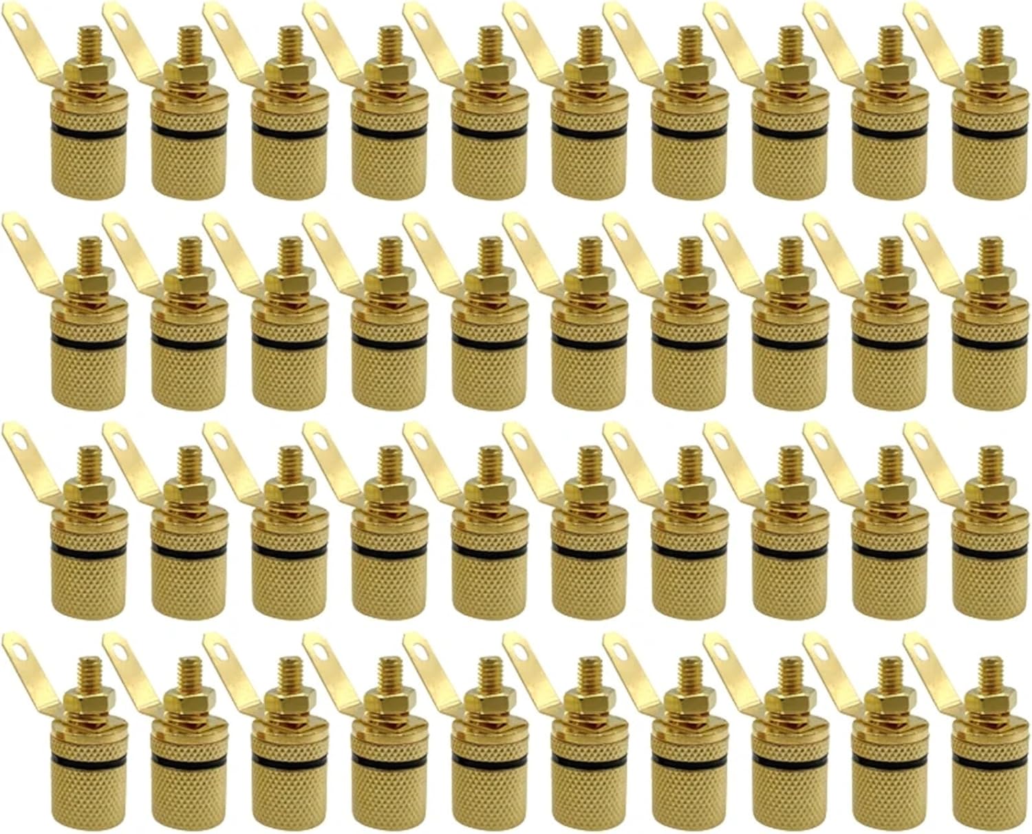 40Pcs Gold Plated Amplifier Speaker Terminal Binding Post Banana Socket Connector Suitable for 4mm Banana Plugs(40 Black)