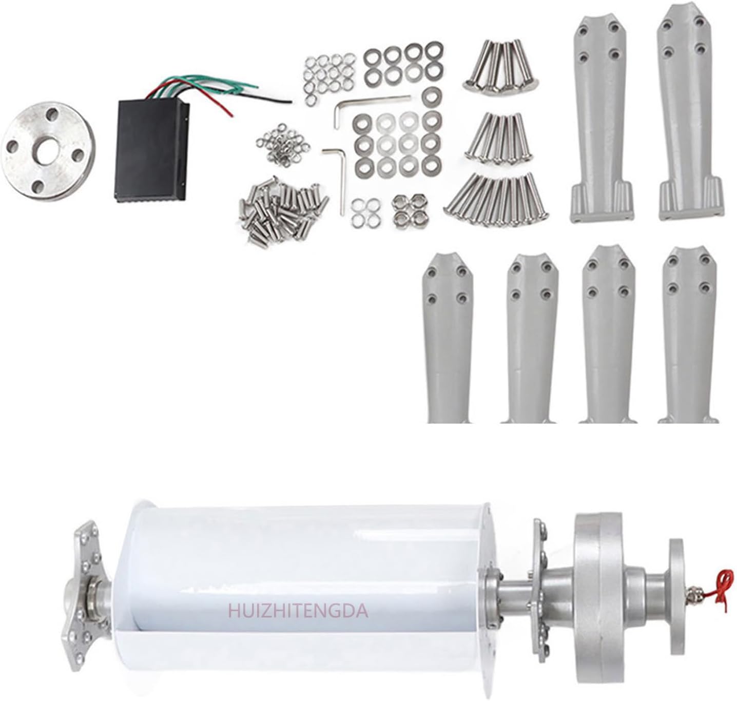 Vertical Wind Turbine Three Phase,800W 12V 24V Generator Wind Turbine for Hybrid Wind Solar System(with MPPT Controller)