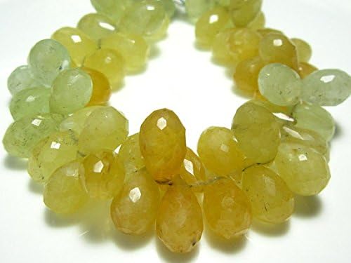 13 inch natural beads strand of 13x8-15x9mm faceted drop heliodor gemstone beads for DIY jewelry - necklace, bracelet, earring, ring.