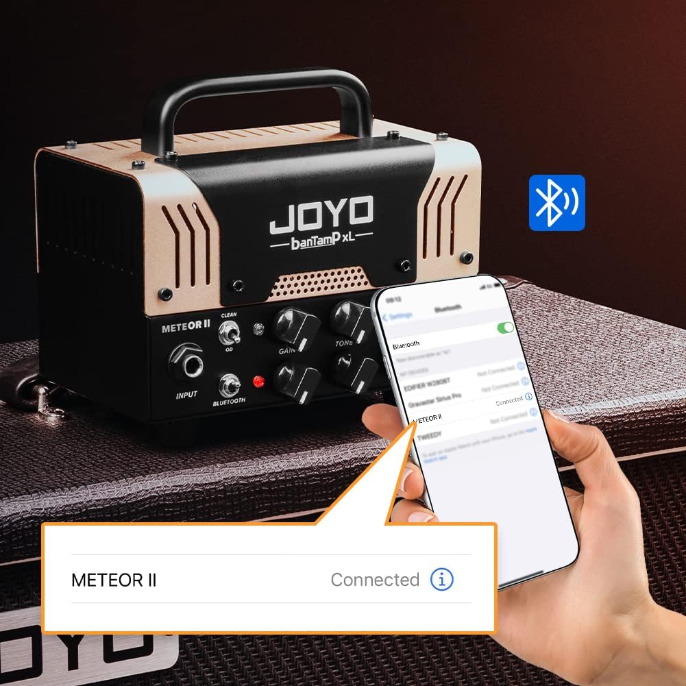 JOYO Meteor II BanTamp XL Series Mini Amp Head 20 Watt Preamp 2 Channel Hybrid Tube Guitar Amplifier Head for Electric Guitar with Bluetooth