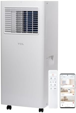 TCL 5,000 BTU Smart Portable Air Conditioner, Fan & Dehumidifier, 150 Sq. Ft., Ultra-Compact Design, Remote Control, Compatible with Alexa/Google Assistant, Install Kit Included