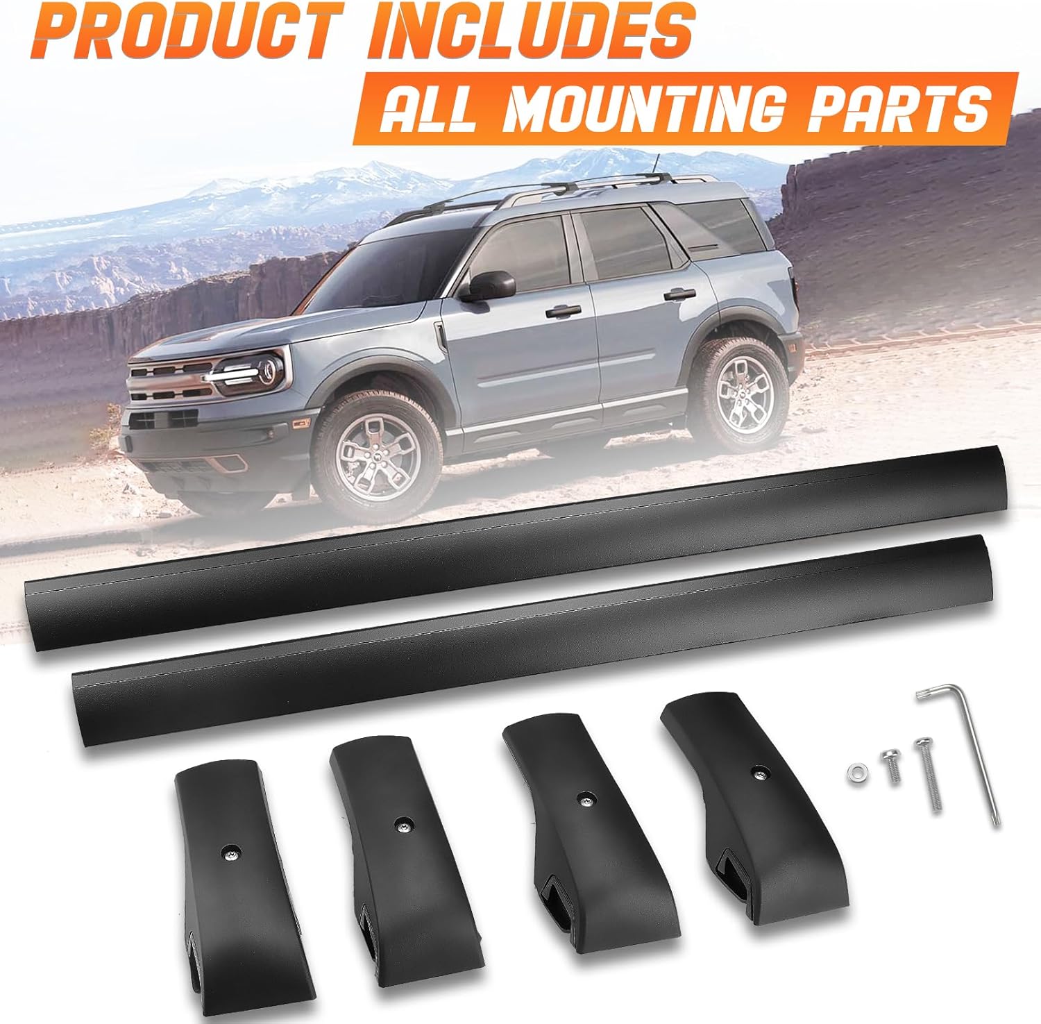 Roof Rack Cross Bars Luggage Carrier Fit for Ford Bronco Sport 2021-2024, Capable of Supporting Up to 200 lbs/90 kg, Ideal for Roof Bags, Roof Boxes, Bike Racks, and Various Other Accessories.