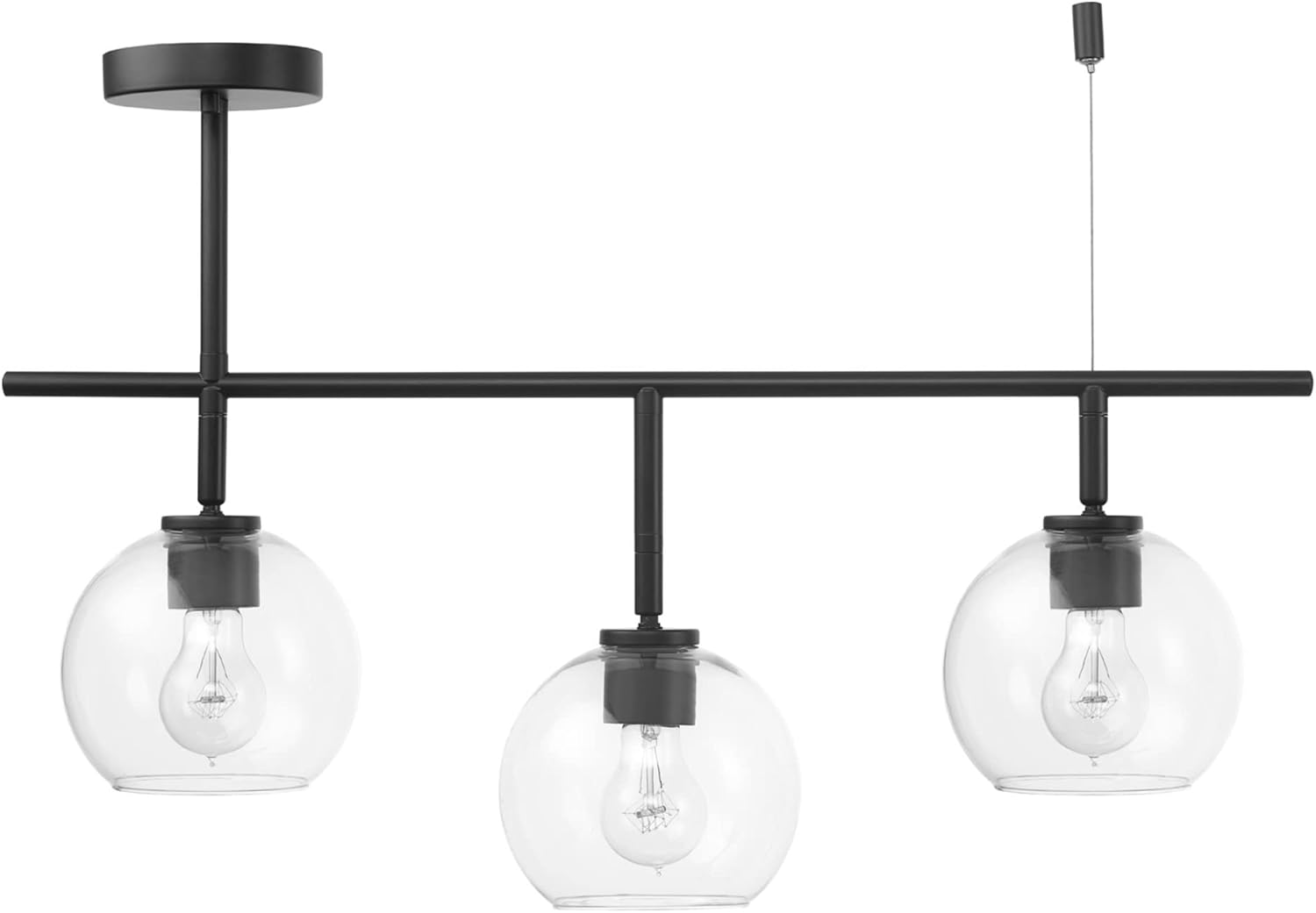 GLOBE Electric Mika 3-Light Track Lighting, Matte Black, Bulb Not Included