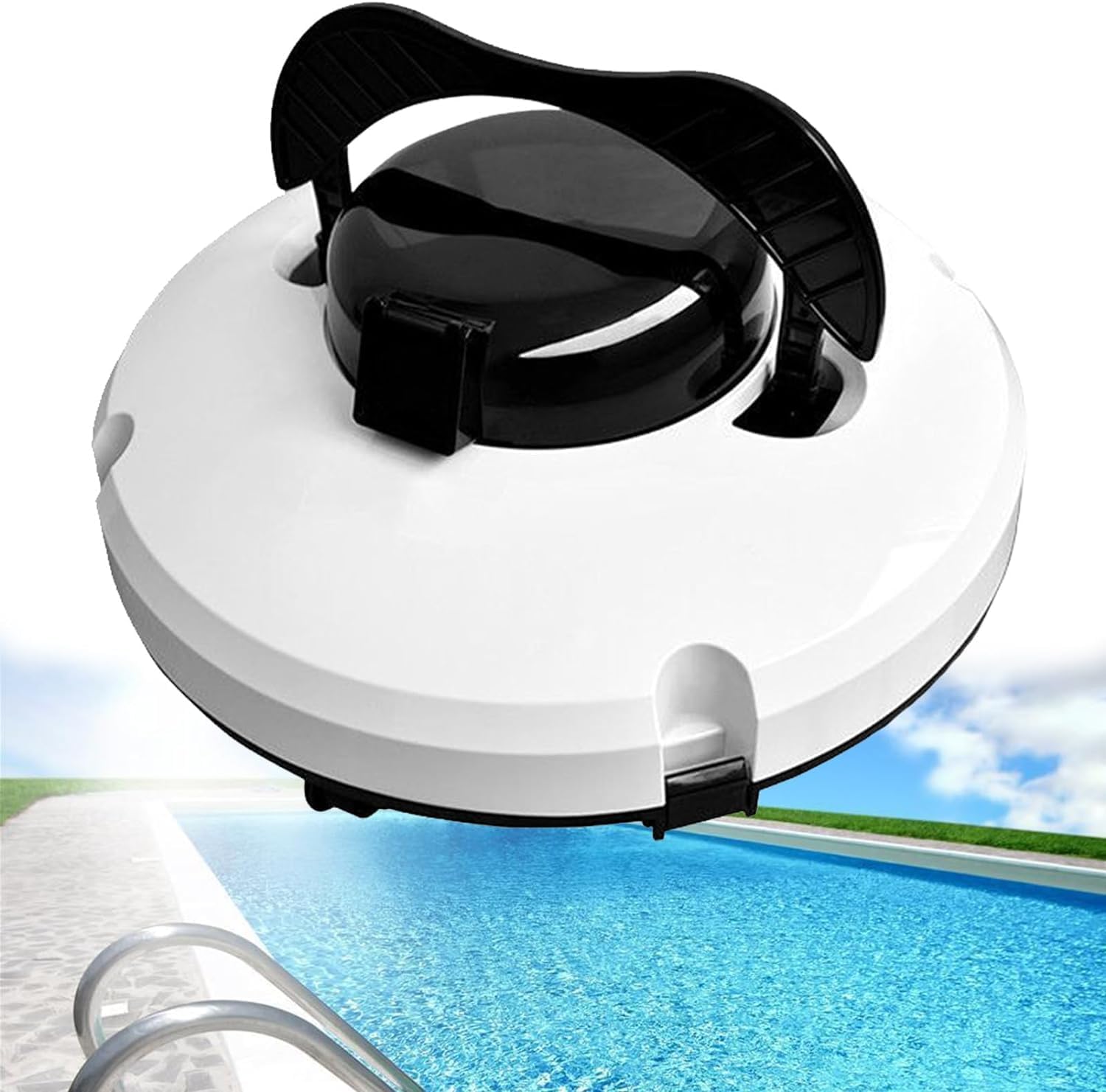 Cordless Robotic Pool Cleaner, Cordless Automatic Pool Cleaner, Robotic Hoover, Lasts 120 Minutes Robotic Pool Cleaner with LED Indicator, Supports Automatic Parking