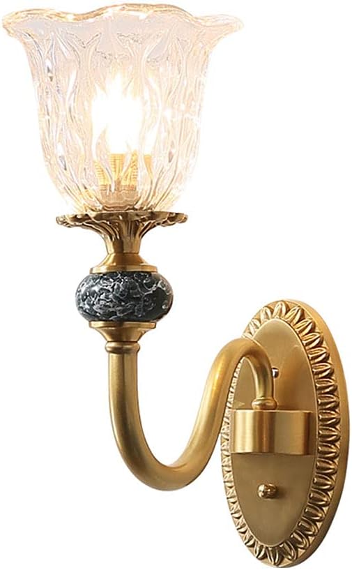 European Style Wall lamp Simple Post-Modern Light Luxury Bedroom Study Bedside lamp Dining Room Living Room Flower Wave Wall lamp