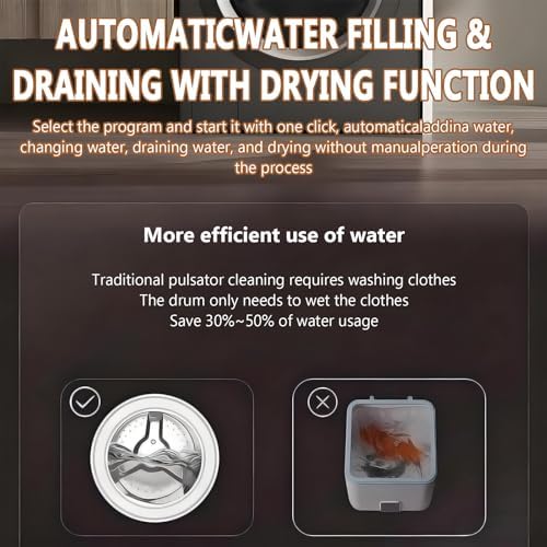 2 in 1 Mini Portable Washer & Dryer Combo - 3.5L Front Drum Washing Machine, 0.3kg Capacity for Dorms & Travel - Compact, Lightweight, Ideal for Small Spaces