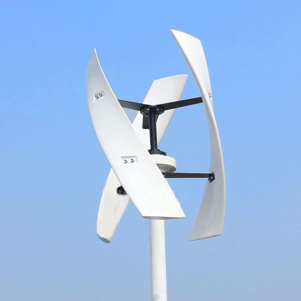 LiuSj JUnSt Vertical Wind Turbine,4000W 3-Blade Household Magnetic Levitation Vertical Wind Turbine with Generator Charging Regulator Controller (White)
