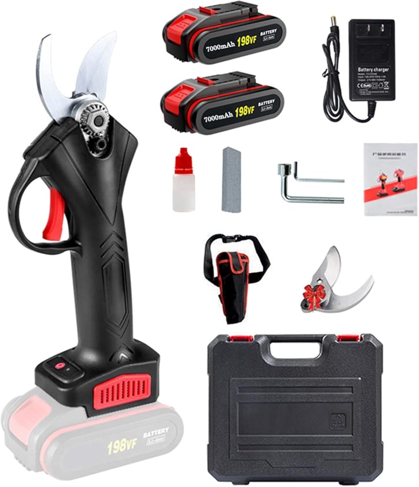 Electric Pruning Shears Scissors, Professional Cordless Pruning Secateurs with Backup Rechargeable Lithium Battery Powered Tree Branch Cutter, 30mm 1.2