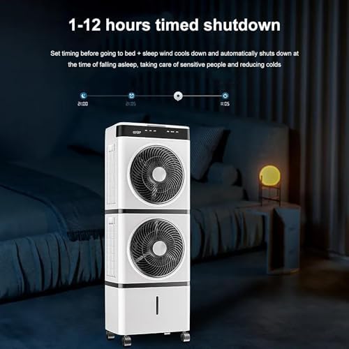 Swamp Cooler Air Conditioner, Evaporative Air Cooler, 14L/3 Gal Tank for Long Cooling, 3 Speeds, Auto Oscillating, 12H Timer, Remote, Water Cooling Fan for Home