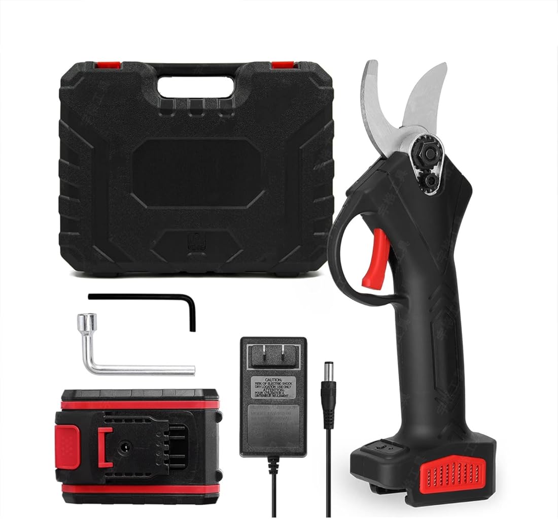 Cordless Electric Pruning Shears with 2 Pack Backup Lithium Batteries, Power Pruner Branch Scissors Secateurs 30mm (1.2Inch) Cutting Diameter,Tree Branch Pruner for Bushes, Limb ( Color : Battery*2 )