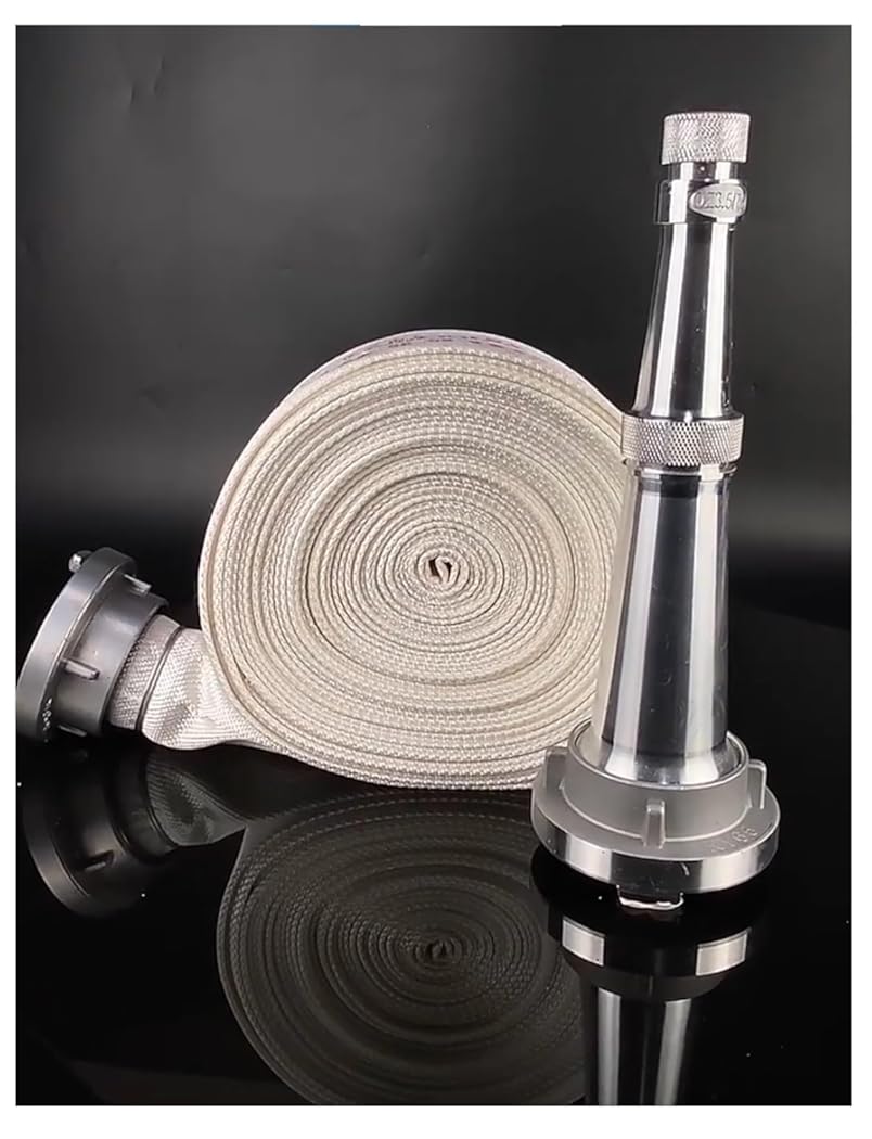 Fire Hose Lay-Flat Discharge Pumping Hose, Canvas Water Delivery Hose, Detachable Design,for Swimming Pool Discharge, Garden Irrigation(82FT,2.5in)