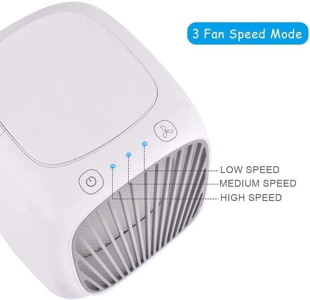 Portable Air Conditioner, Personal Mini Air Conditioner Fan, Quiet Desktop Cooler Humidifier for Room/Office/Camping