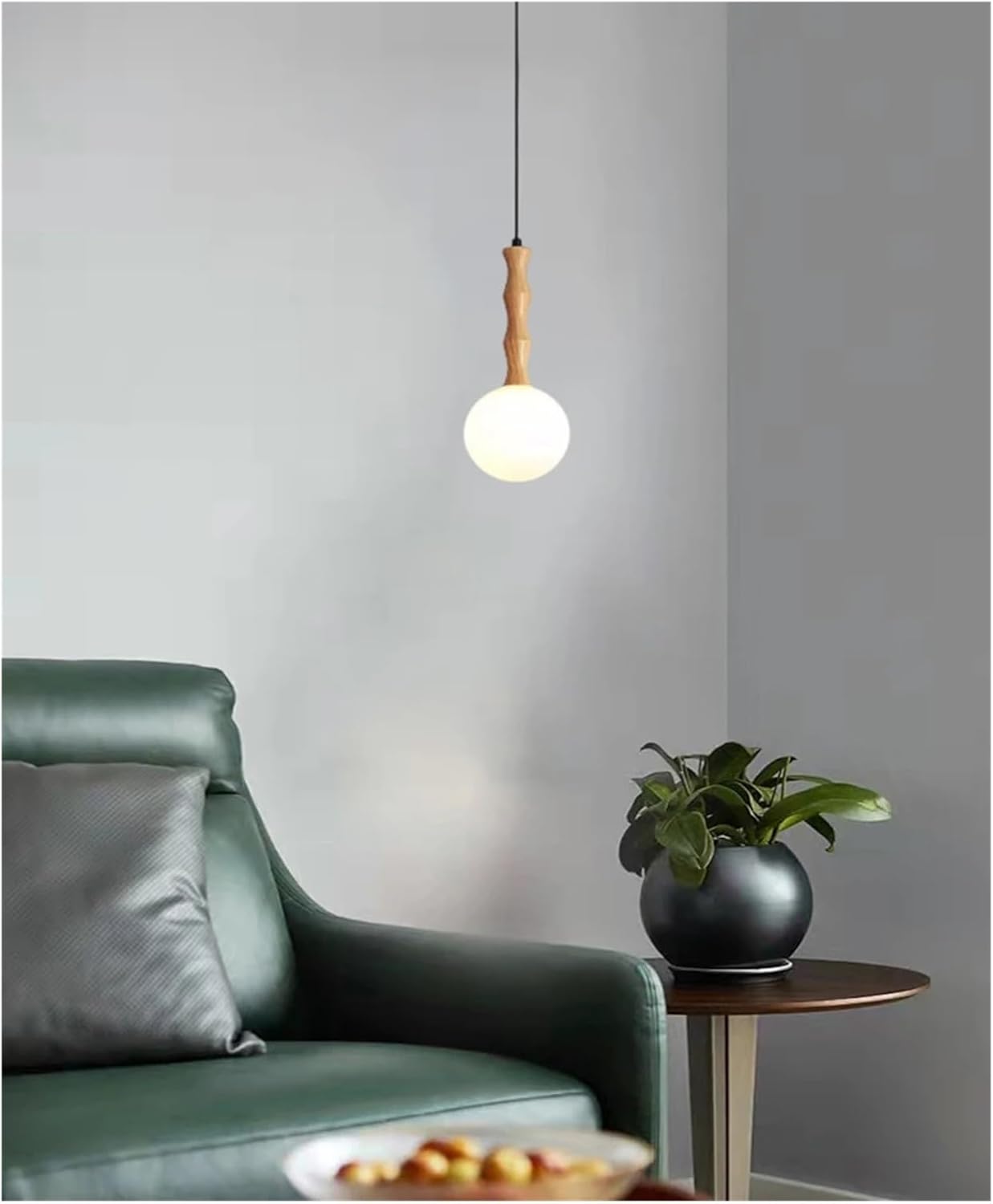 White Acrylic Ball Chandelier Brown White Metal for Bedroom Bedside Dining Room Lighting Fixtures,Easy to Assemble