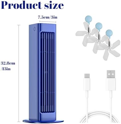 Portable Kitchen Cooling Air Conditioner, 3 Speeds with Air Conditioner Wind Deflector, Turbo Compression Cooling, USB Rechargeable Suitable for Kitchen, Bedroom and Living Room (white)