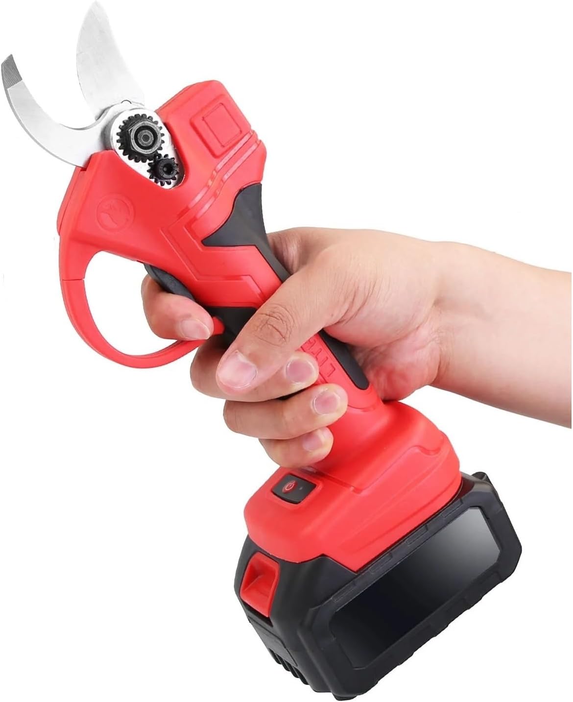 21V Electric Pruning Shears Cordless Tree Pruner Branch Cutter Gardening Scissors Red