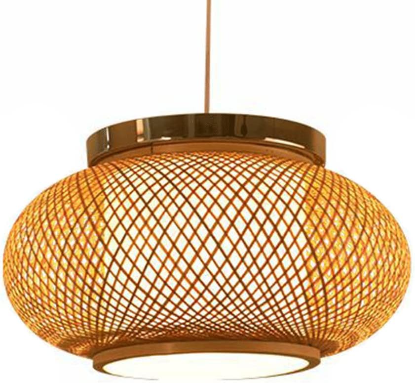 RCIDOS Retro Chinese Style Bamboo Pendant Light Bamboo Lantern Design Hanging Lamp Teahouse Decoration Hanging Lights Rattan Wicker Hanging Lighting Fixture for Kitchen,Farmhouse Indoor Rustic