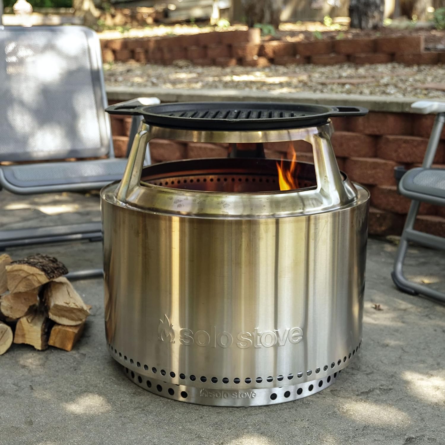 Solo Stove Yukon Hub, Stainless Steel Hub for 20 cm Elevation, Addition to Yukon fire Pit, Three Stabilizing Feet, Weight: 2 kg, Diameter top: 47 cm