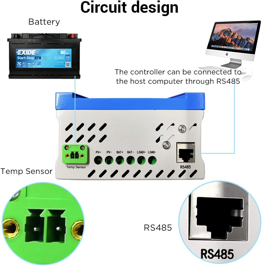30A MPPT Solar Charge Controller 12V/24V Auto Working Buck Solar Panel Battery Regulator Maintainer with LCD Display for Solar Panel Battery Overload Protection