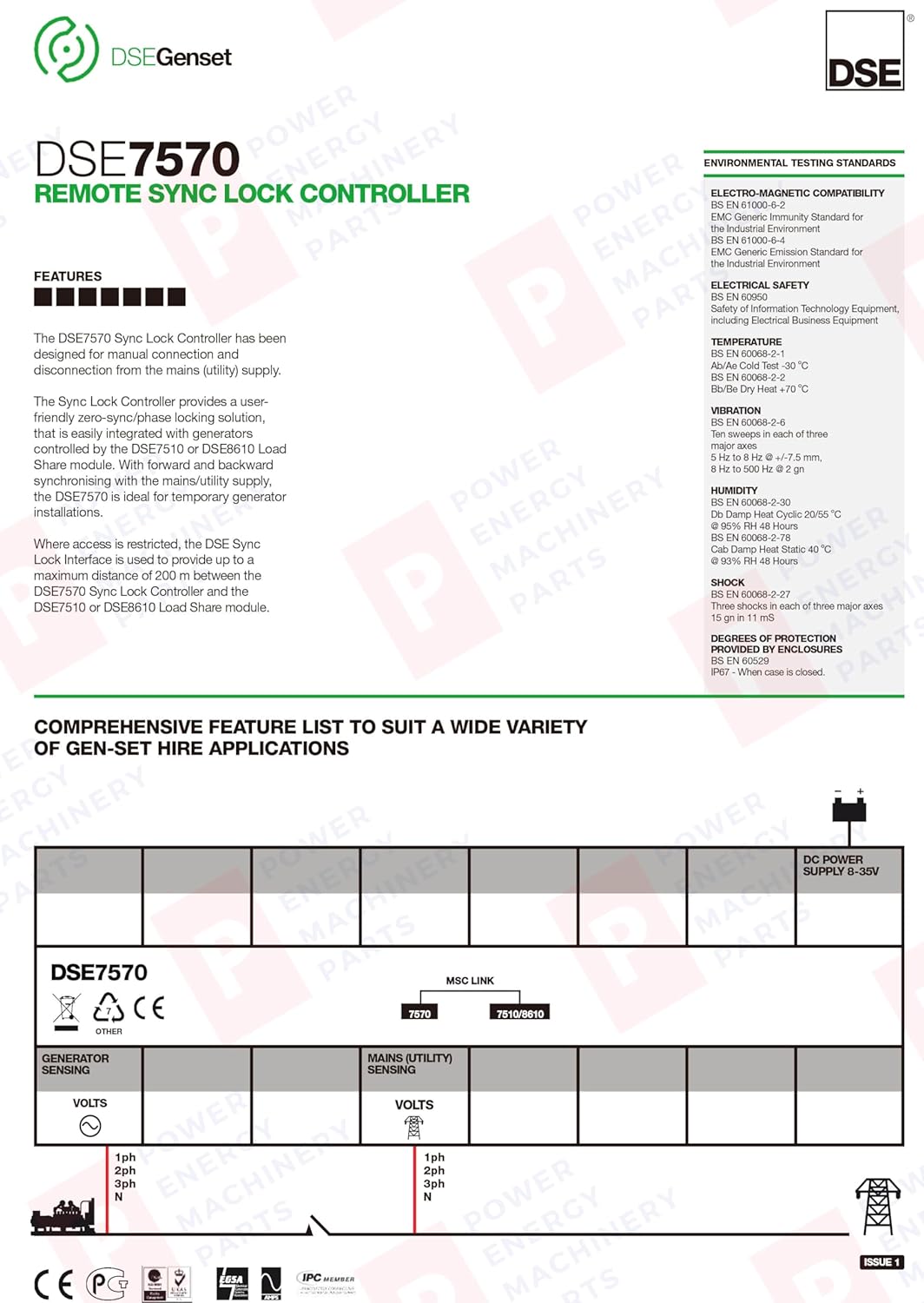 Automatic Intelligent Generator Controller DSE7570 Original Genuine Remote Sync Lock Controller Deep Sea DSE 7570