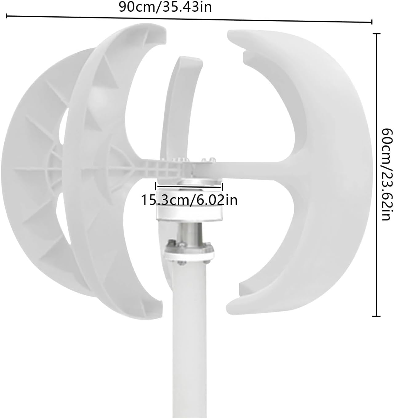 5 Blades 24V 600W Wind Turbine Generator Lantern Vertical Axis Wind Turbine Windmill for Family with Controller for Home, Farm, RVs, Boats