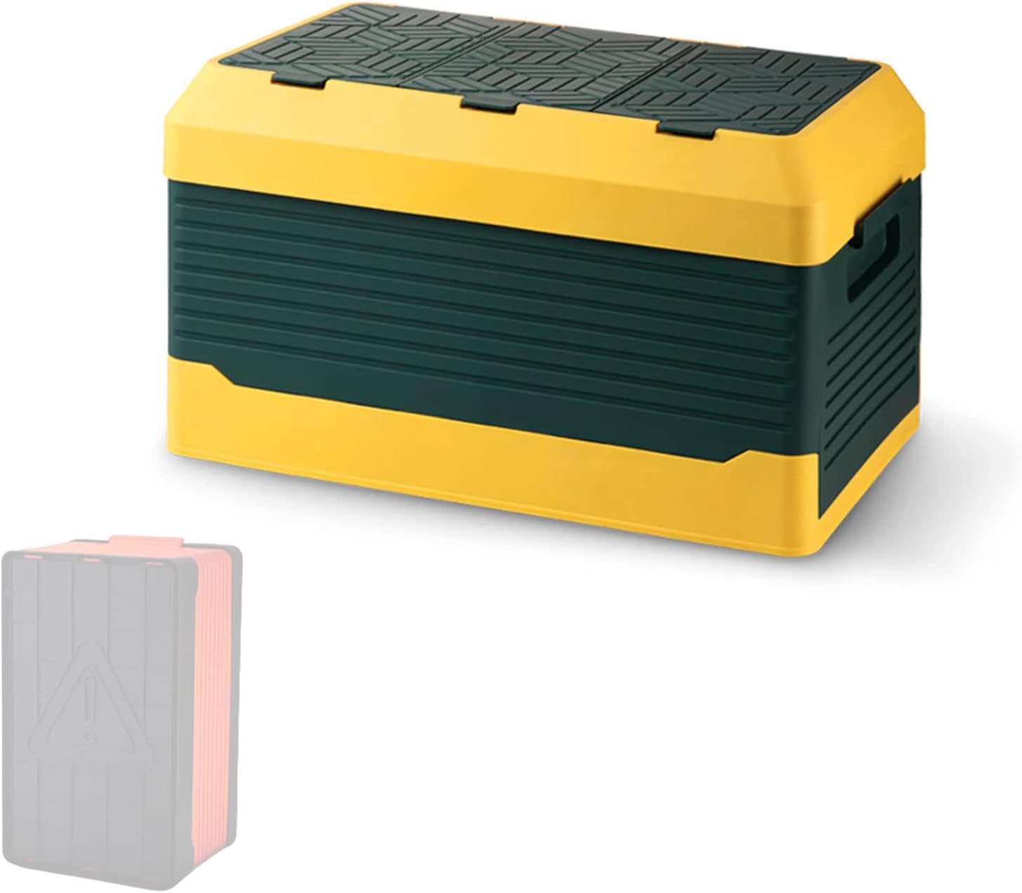 Double-Layer Snap-on Camping Storage Box Folding Organizer Sorting Bin Container for Auto Trunk & Home & Garage & Outdoor Organization