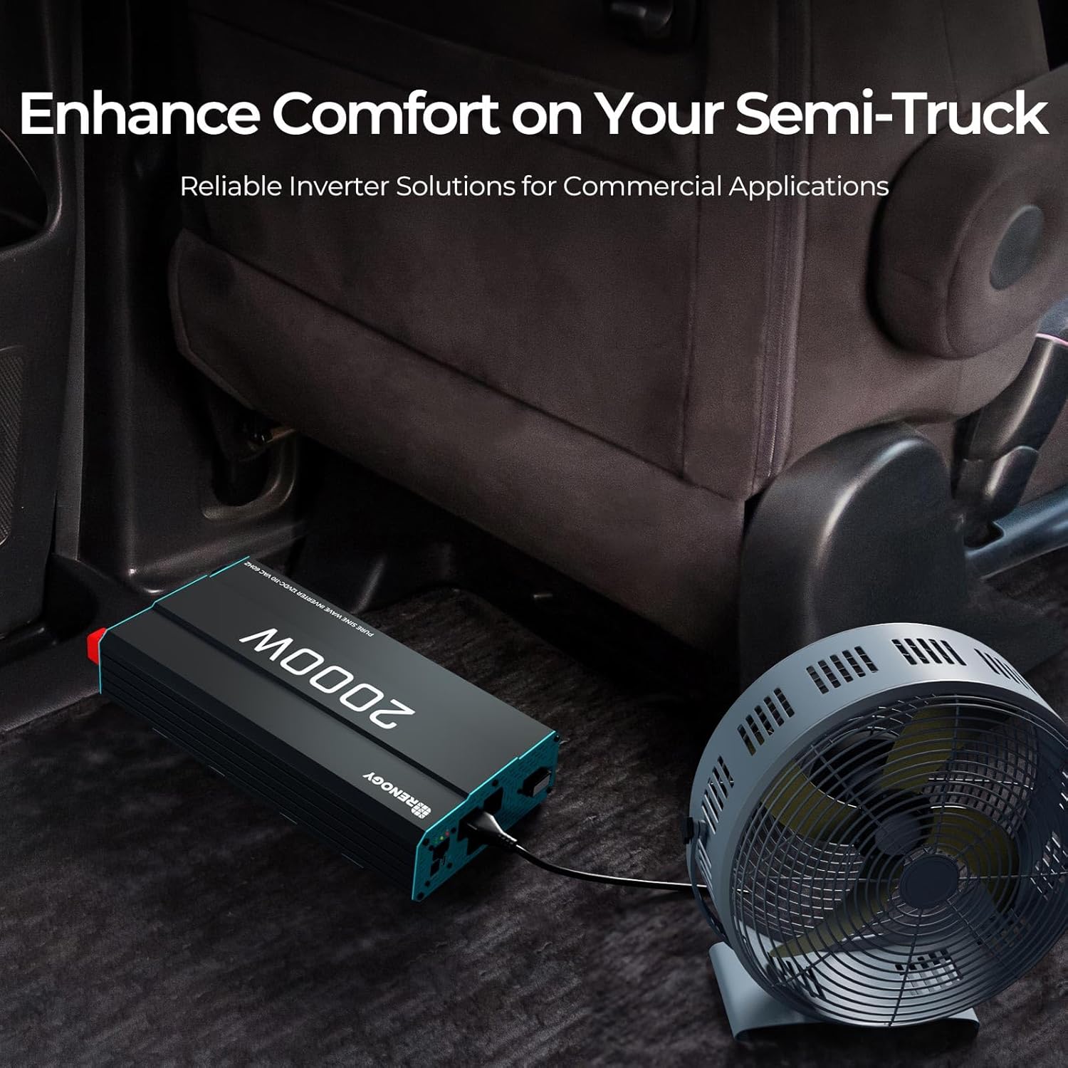 Renogy Inverter P2 2000W Pure Sine Wave Inverter 12V DC to 110V AC Converter, Off-Grid Solar Power Inverters for Vehicles, Truck, RV, Home, with Built-in 5V/2.1A USB / Hardwire Port, Remote Controller