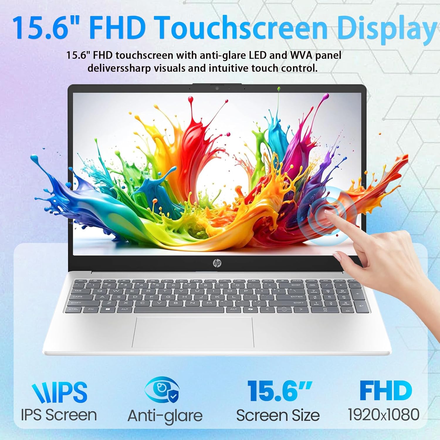 HP 15.6-inch Touchscreen Laptop Computer for Business & Student, 16GB RAM, 1TB SSD, AMD Ryzen 7 7730U, FHD Touch Anti Glare Display, Numeric Keyboard, Copilot, WiFi 6, Camera, Win 11 Pro, Accessories