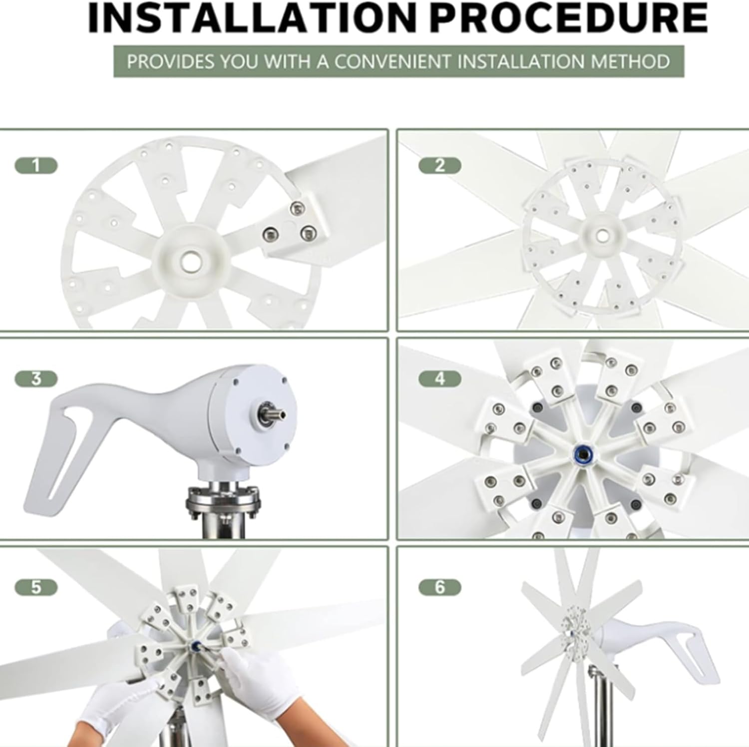 24V,BAOJUHUIKANG 8-Blade Small Wind Turbine Generator, 100W-14000W 12V/24V/48V, Low Wind Speed Start, for Home/RV/Off-Grid System 14000W