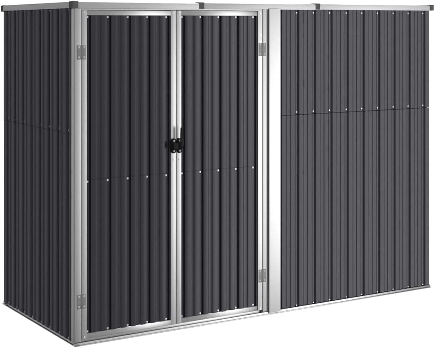 Galvanized Steel Outdoor Storage Shed, Large Durable Garden Tool Shed with Lockable Door for Backyard Patio Lawn Organization