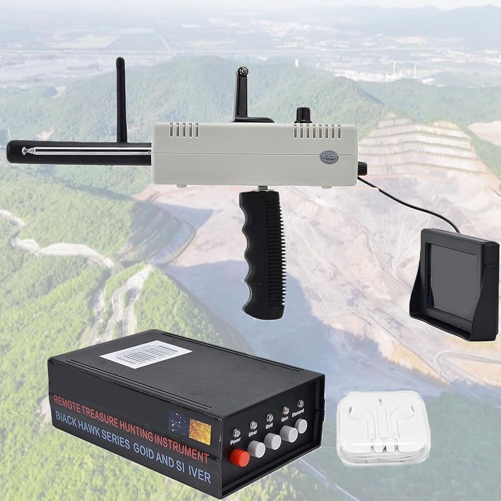 1000M Handheld Metal Detector, High Precision Rechargeable Metal Finder, Detection Depth 20 Meters, with Headphone, Remote Search Metal Scanner Detector Equipment, for Silver, Gold, Diamonds, Gems