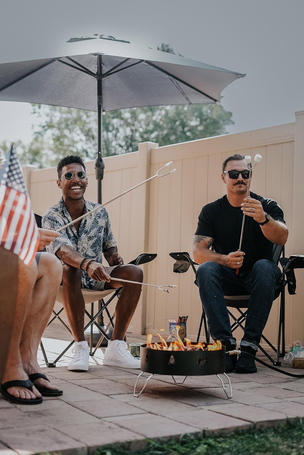 Stansport 088 Propane Fire Pit-with Lava Rocks, One Size, Black