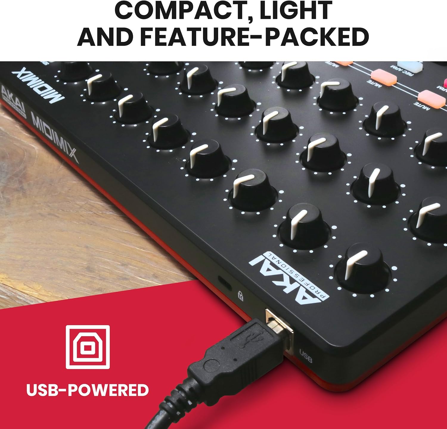 Akai Professional MIDImix - USB MIDI Controller Mixer with Assignable Faders & Master Fader, 24 Knobs and 16 Buttons, 1 to 1 Mapping With Ableton Live