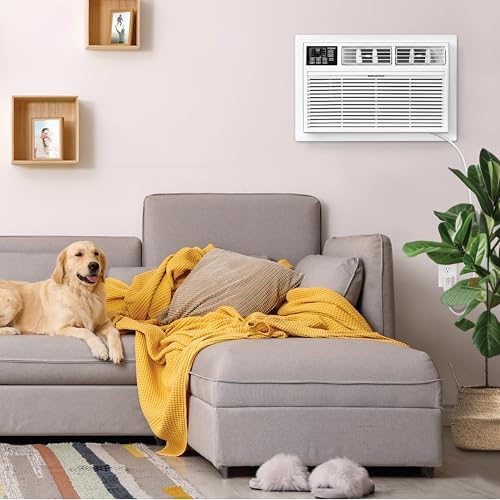 Whirlpool 12,000 BTU 230V Through-the-Wall Air Conditioner with Supplemental Heat, Dehumidifier and Remote, Wall AC Unit for Apartment, Living Room and Medium Rooms up to 550 Square Feet in White
