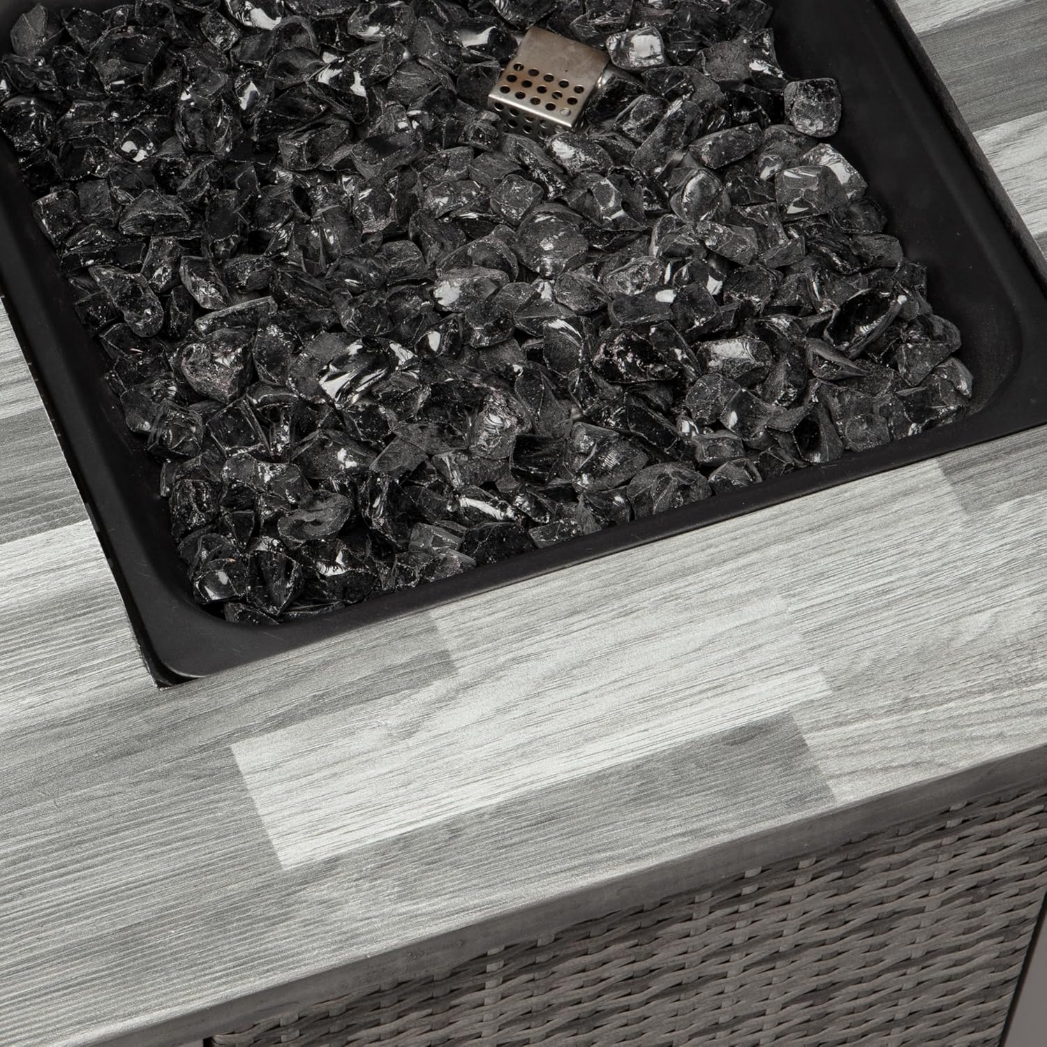 Endless Summer The Kingston 30-Inch Outdoor Propane Gas Fire Pit with Wicker Sides