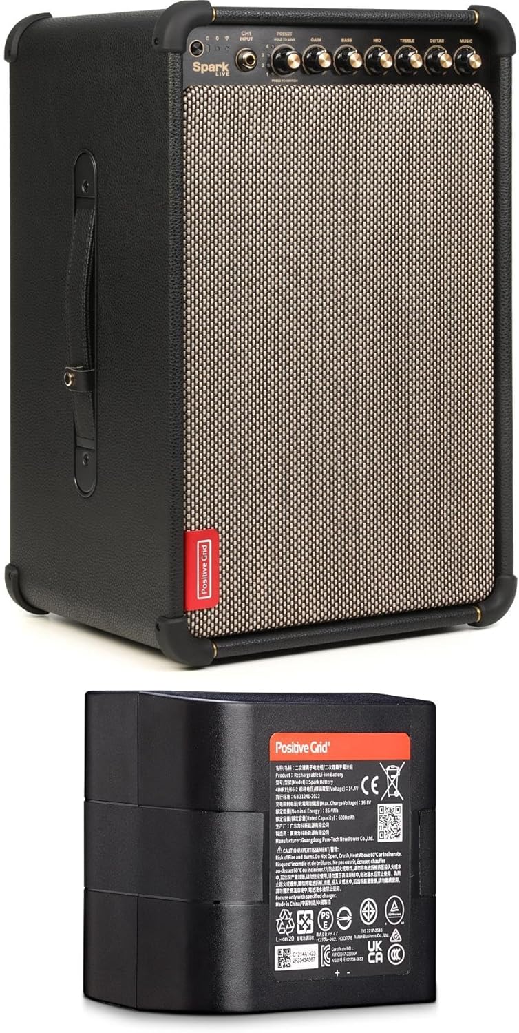 Positive Grid Spark Live 150-watt 4-Channel Combo Amp and PA System with Rechargeable Battery