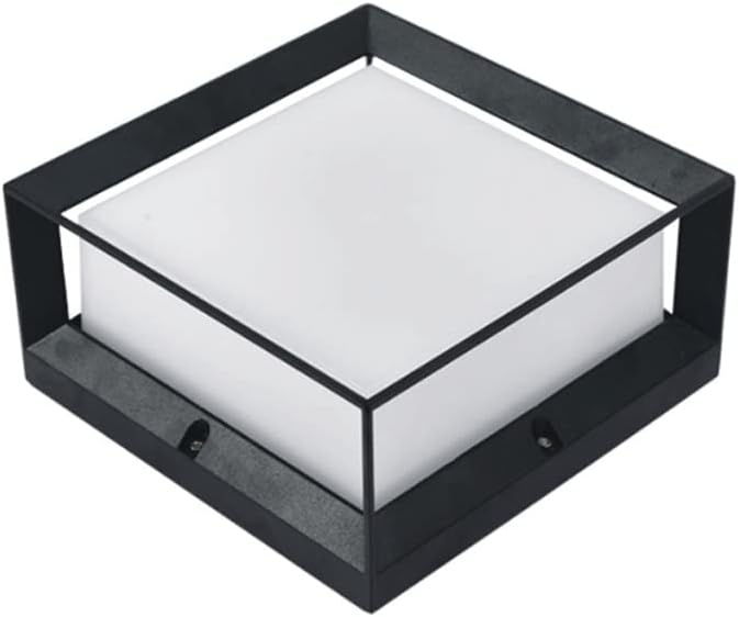 Modern Simple LED Pillar Lamp Aluminum Square Column Light Acrylic Lampshade Outdoor Waterproof Post Light Garden Fence Lighting Fixture Lawn Light