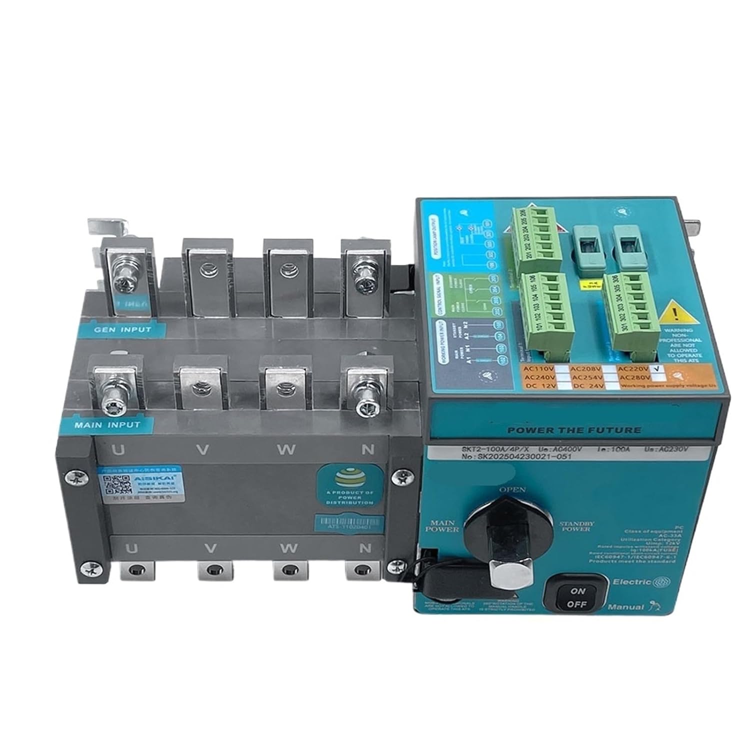 4P 100A 160A 250A 630A ATS Dual Power Automatic Transfer Switch Control Module Circuit Breaker Generator Parts(630A)