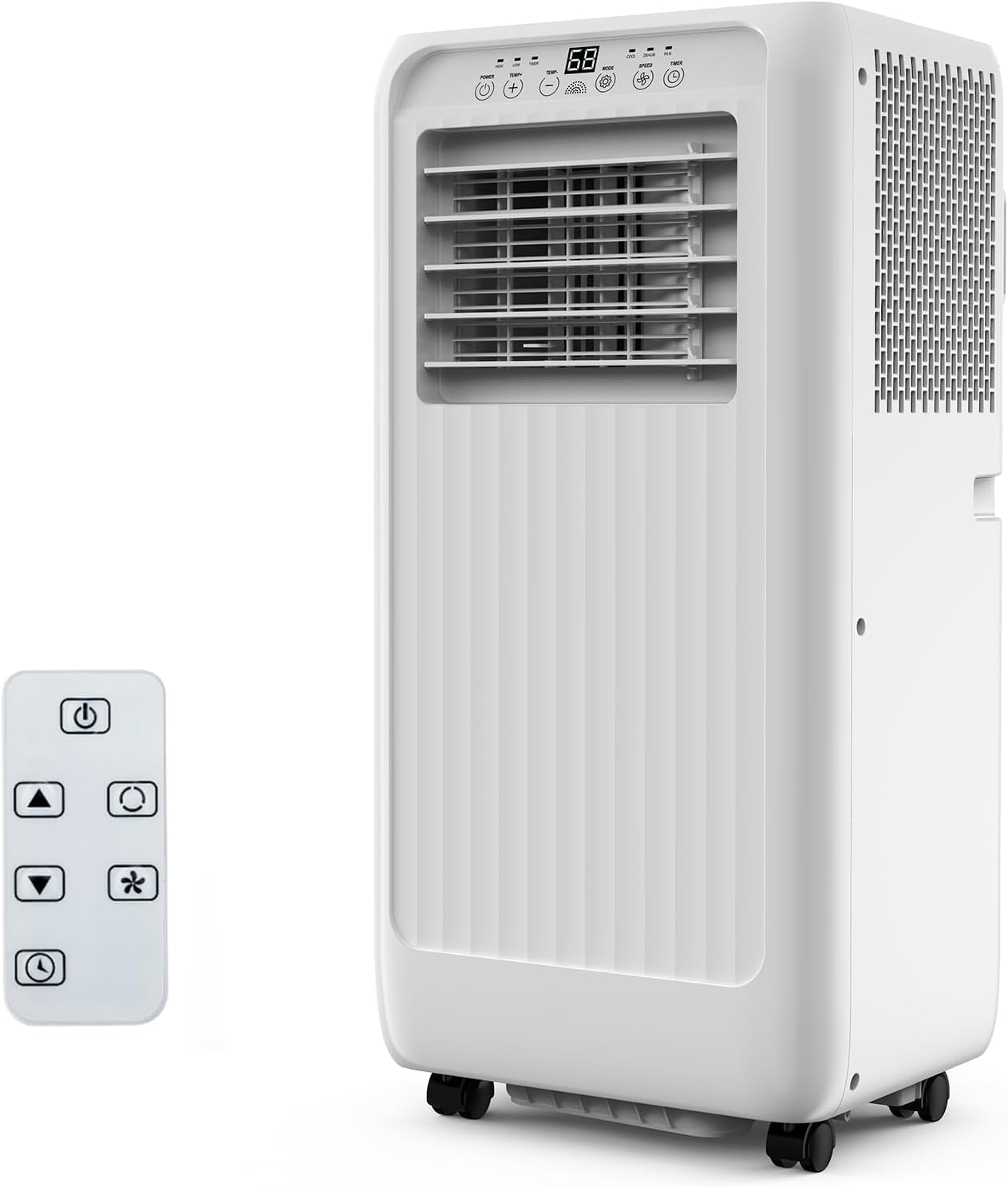 Portable Air Conditioners 8000 BTU, 3-in-1 Quiet Portable AC Unit with Efficient Cooling, Remote Control, LED Touch Screen, 24Hrs Timer for Bedroom, Dorms, Office, Indoor Rooms, White