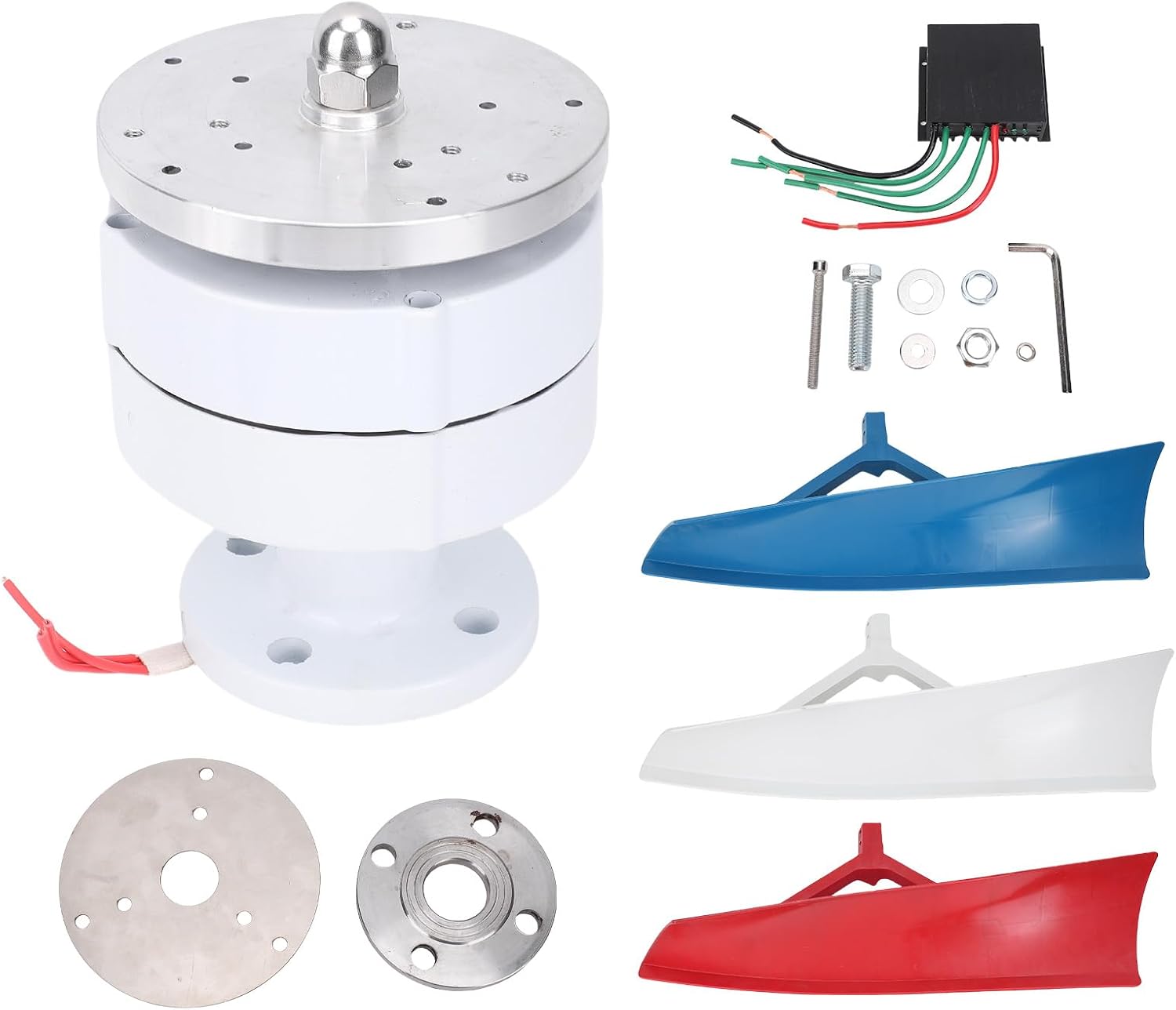 POCREATION 300W Vertical Wind Generator, Permanent Magnet 3 Wind Power Kit with MPPT Controller, for Boats Cabins Homes RVs