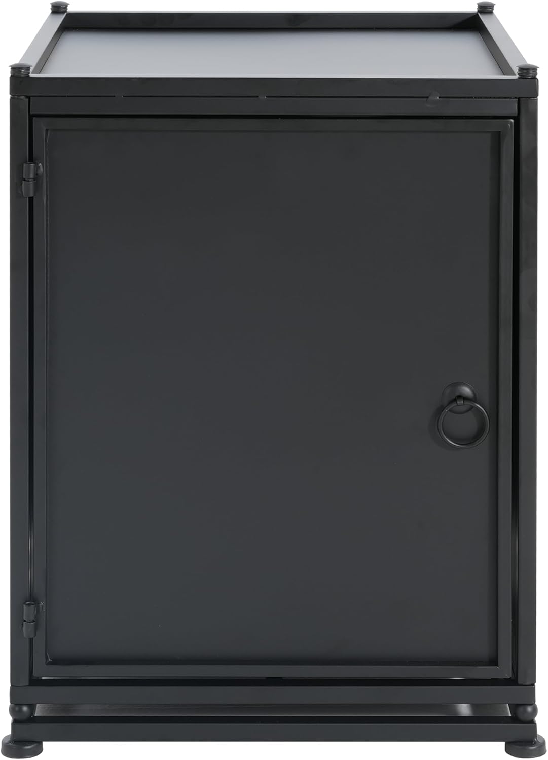 Matte Black Outdoor Propane Fire Pit Tank Holder Side Table - Storage for 20 Pound Propane Tanks, Compatible with Gas Pits and Fire Pit Tables, Lightweight Portable with Side Handles for Patio