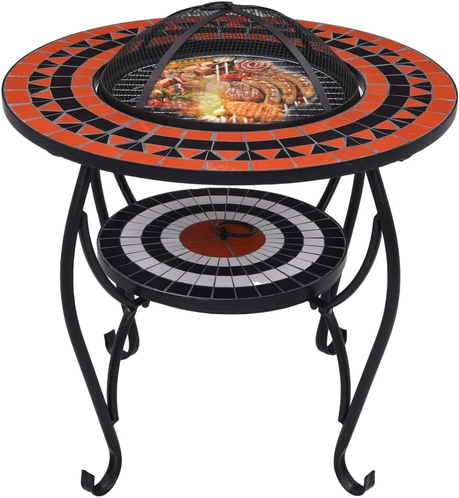 vidaXL Mosaic Fire Pit Table - 26.8
