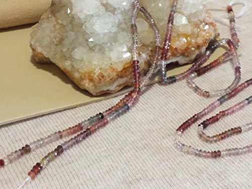 13 inch natural beads strand of 3mm faceted rondelle multi spinel gemstone beads for DIY jewelry - necklace, bracelet, earring, ring.