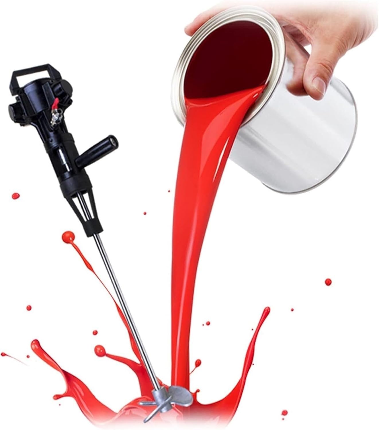 Coating Pneumatic Mixer, Industrial Paint Mixer Machine, Multifunction Small Liquid Coating Agitator for Paint Mixing, Dye Mixing, Hydrosol Mixing