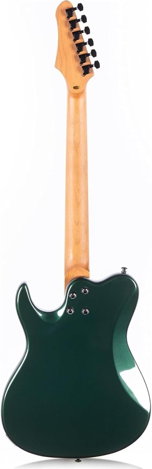 Beginner Electric Guitar Kits Solid Electric Guitar Metallic Finish Poplar Body Maple Neck Fretboard(Green)