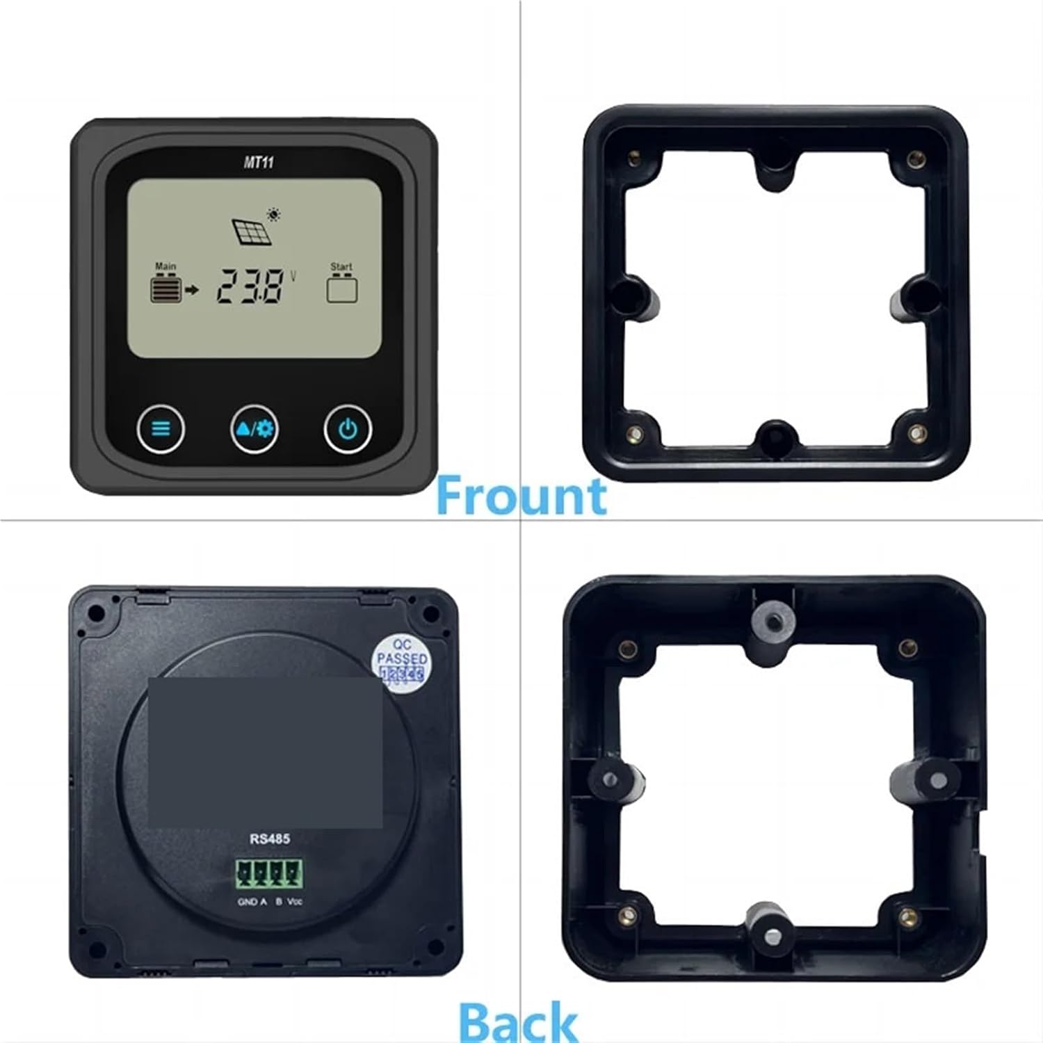 Solar Controller, MT11 Remote Meter for DuoRacer Series MPPT Solar Charge Controller with LCD Display Monitor Data(4 Pieces)