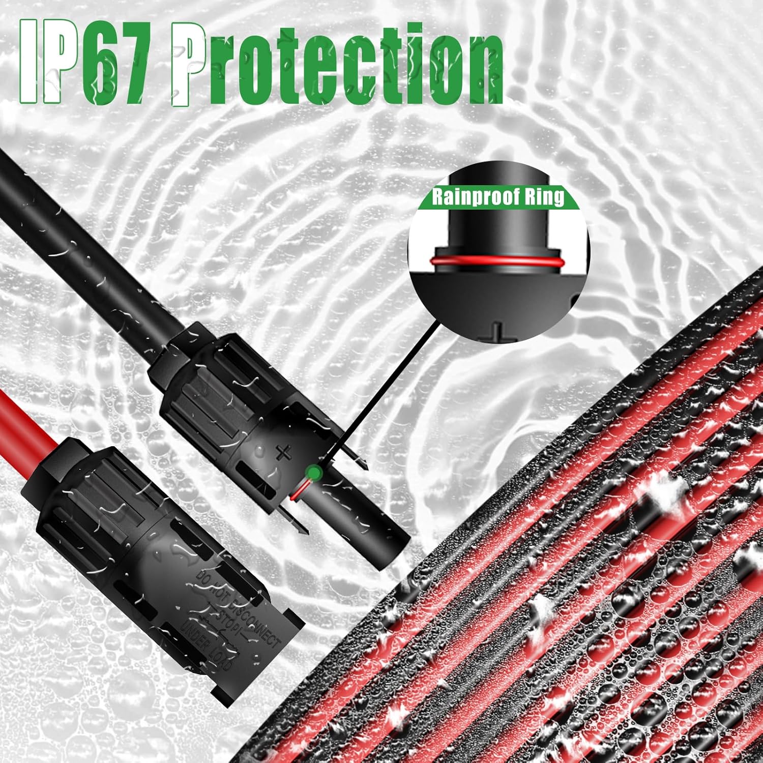 Twin Wire Solar Extension Cable 100FT - 10AWG (6mm²) Solar Panel Tinned Copper Wire for Outdoor, Automotive, RV, Boat and Marine Use - Black & Red