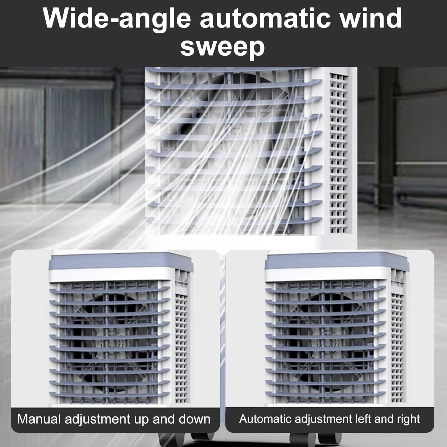 Evaporative Air Cooler, Fast Cooling Fan with 5.5gal Water Tank, 3 Speeds Portable Air Conditioners for Commercial, Office, Home